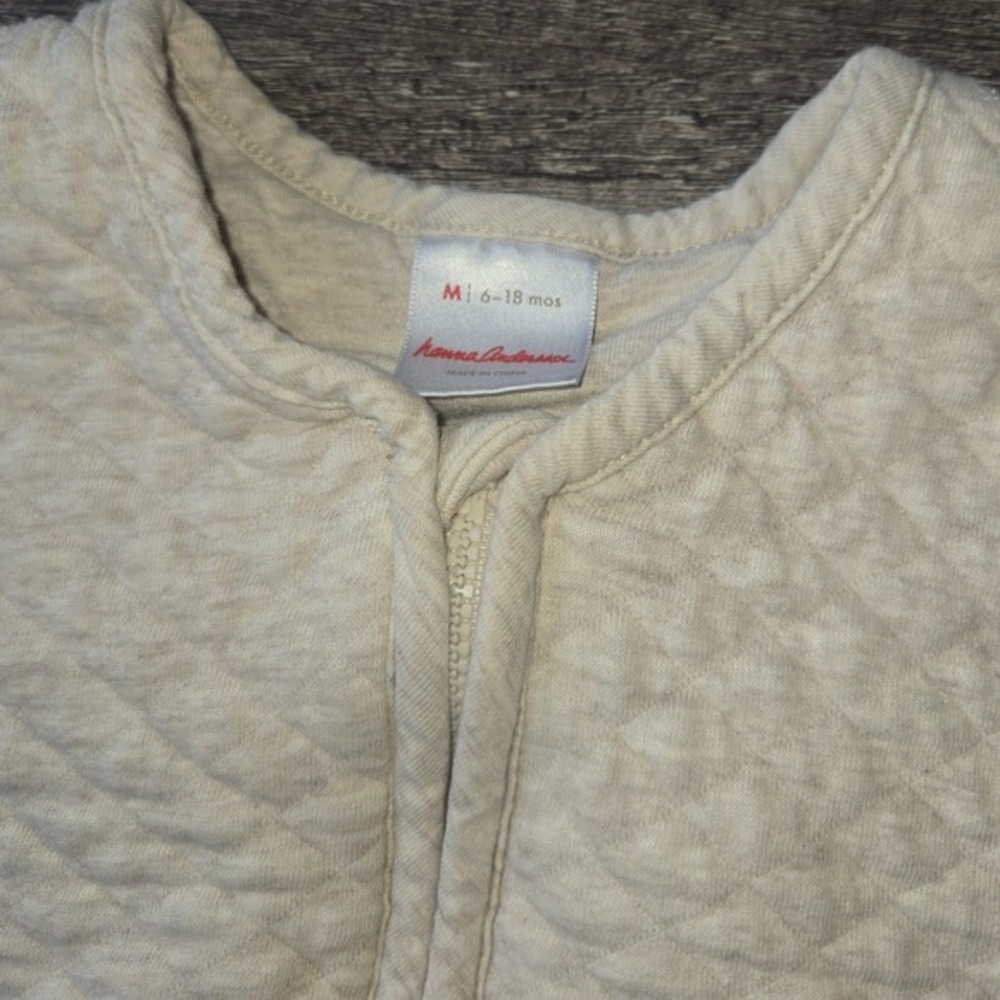 Hanna Andersson 2 Pack Quilted‎ Sleep Sacks Gray Oatmeal 6-18mon - Picture 3 of 5